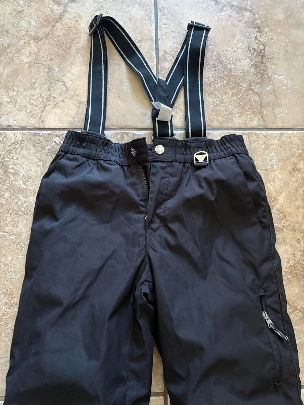 Black Kids Gerry Snow pants with Striped Suspenders size medium-10/12